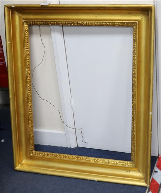 A 19th century gilt gesso picture frame, aperture 59 x 46cm